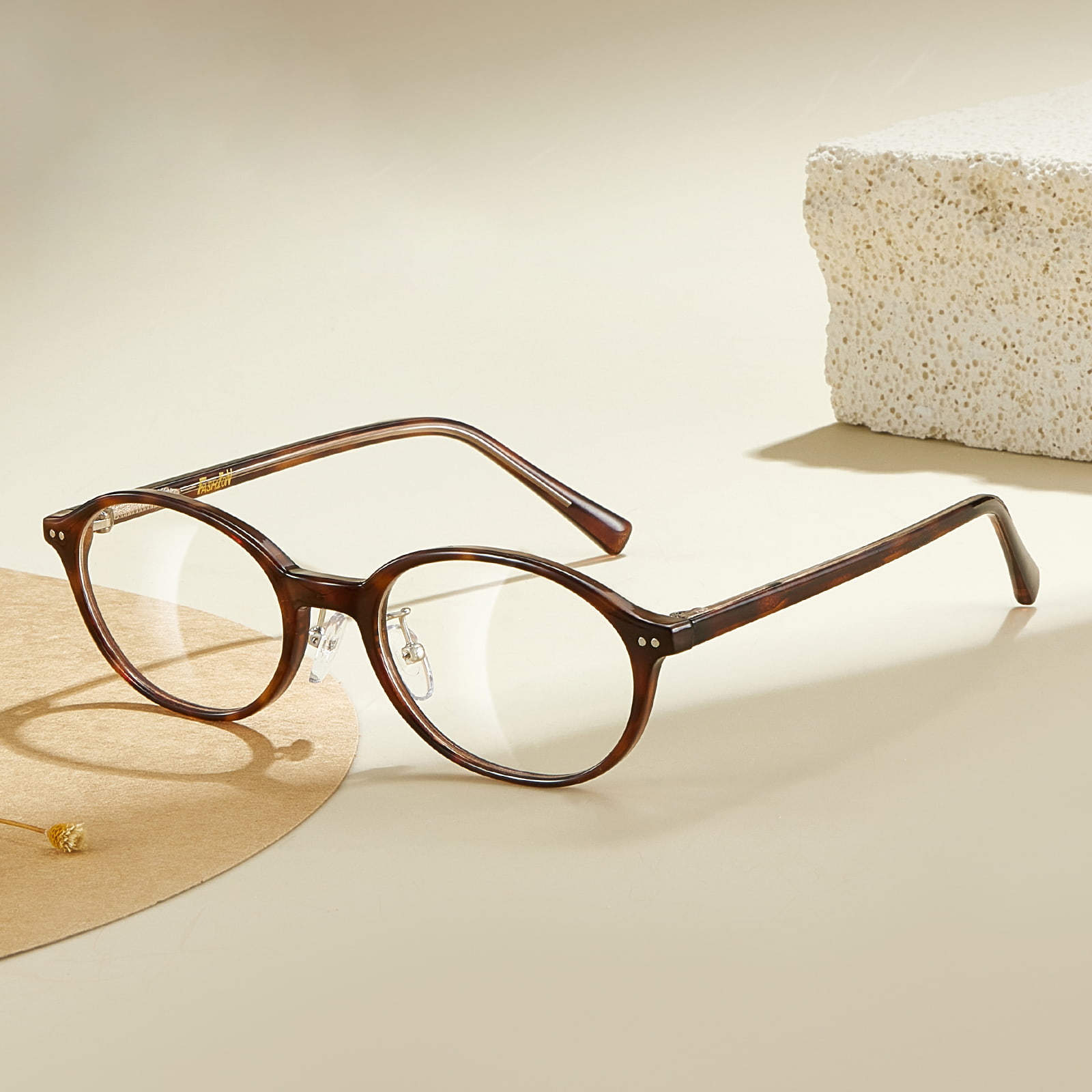 D004 Retro-Brille mit kleinem Rahmen, dünn, oval, Anti-Blaulicht-Brille