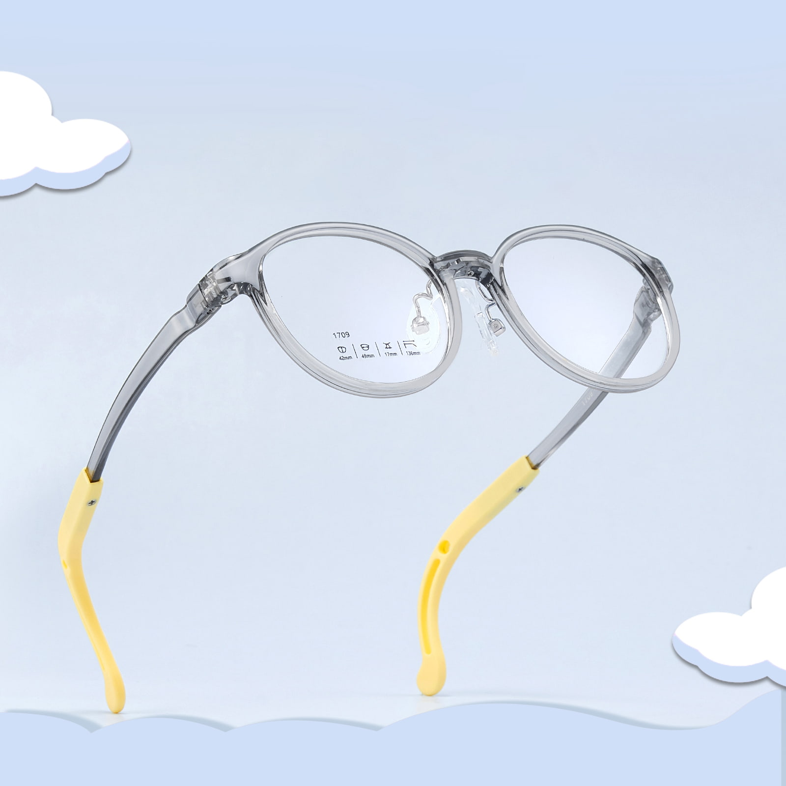 1709 Schlagfeste und flexible Nasenpolsterbrille aus weichem Silikon für Kinder