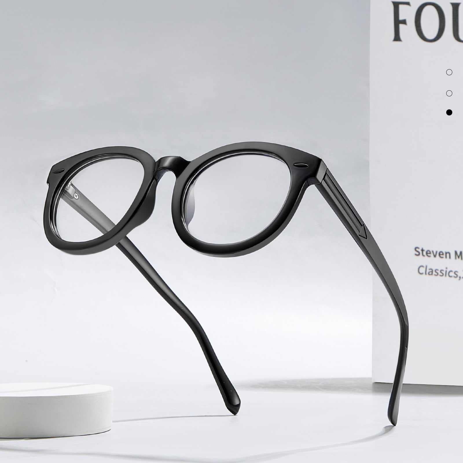 8391 Anti-Blaulicht-Brille mit großem runden Rahmen und Pfeilbügeln