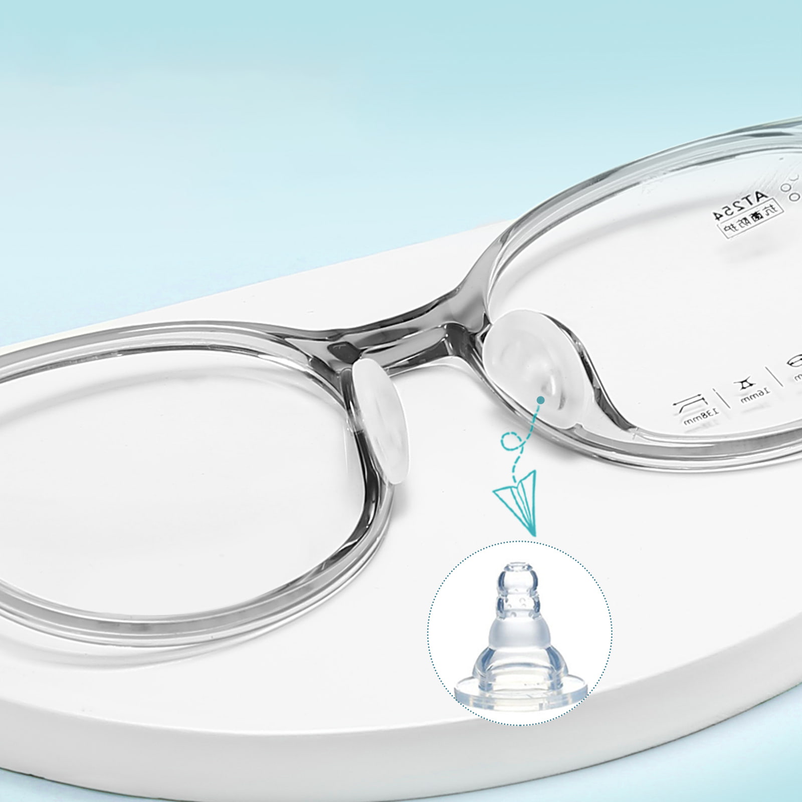 2207 Integriertes Scharnier, sichere TR90-Nasenpads aus weichem Silikon für Brillen