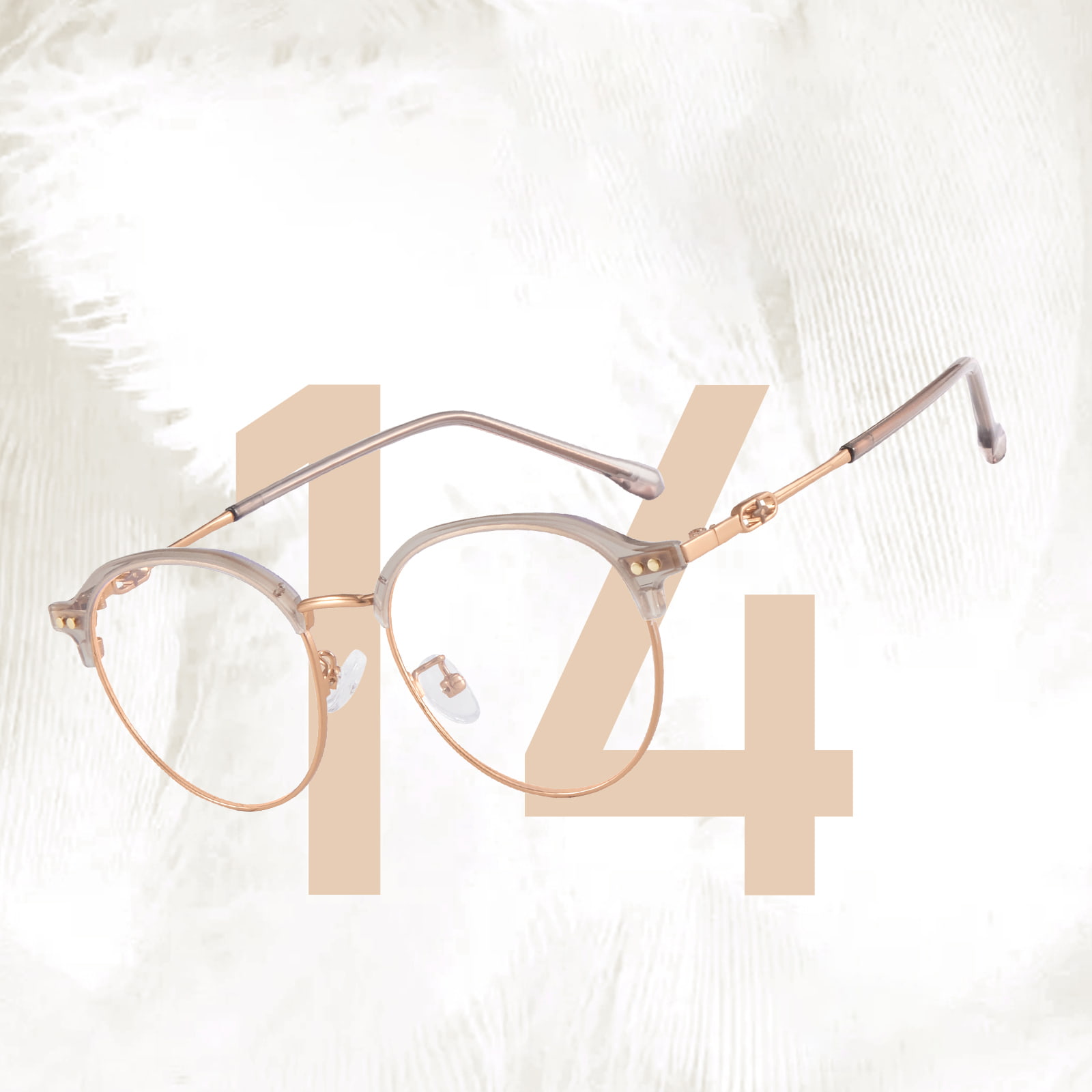 210131 Blaulichtblockierende Brille mit rundem Rahmen und Kreuzguss