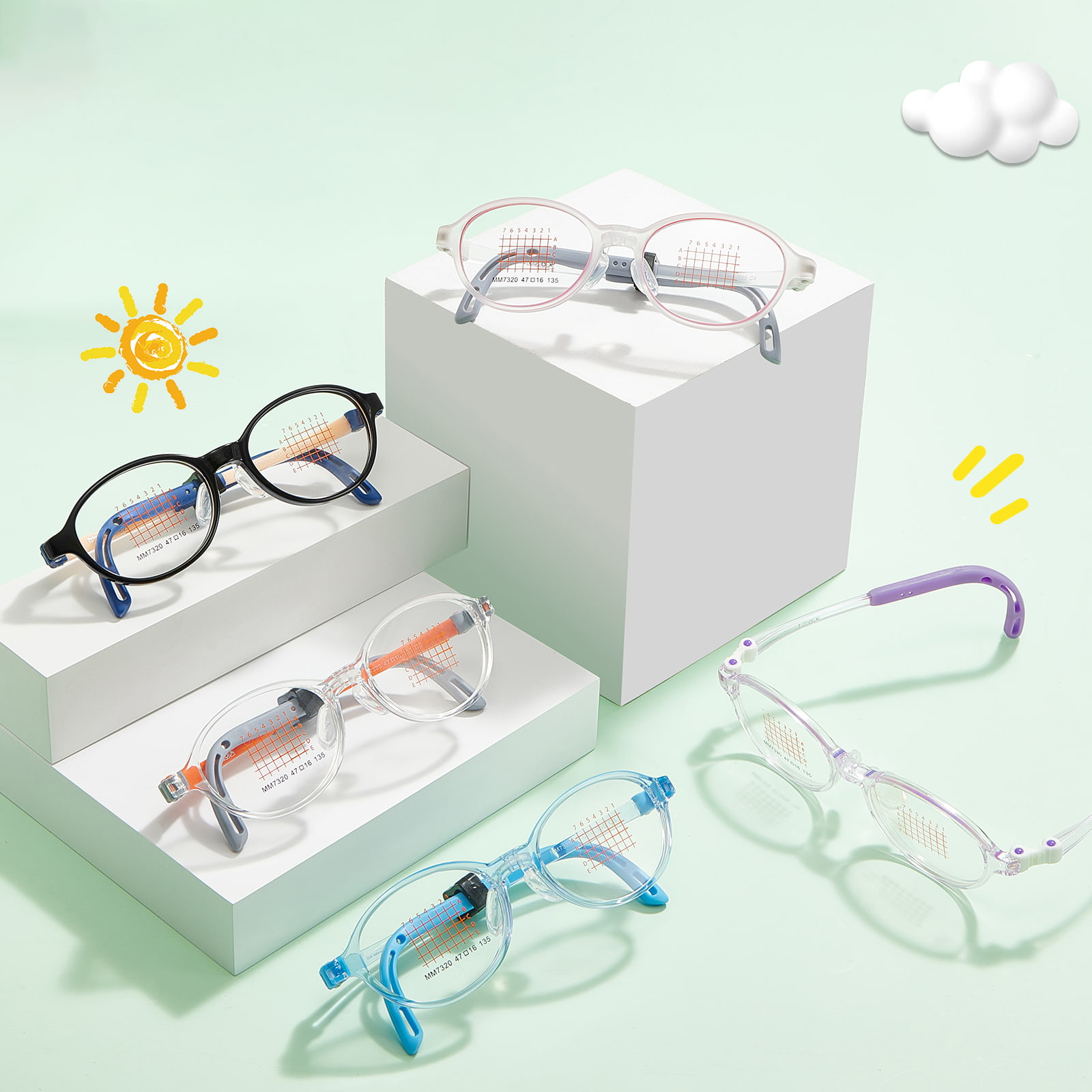 MM7320 Umweltfreundliche, leichte und bruchsichere EMS-Brille