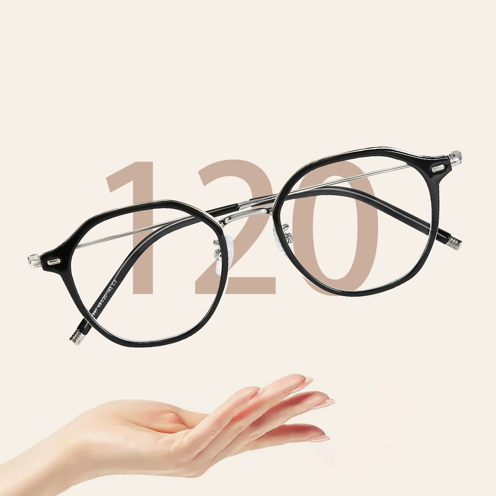 01341 Frei verstellbare Goldklebebrille Anti-Blaulicht-Brille