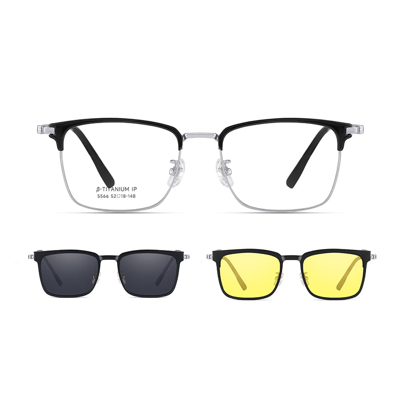 5566 Unsichtbarer eingebetteter Magnet Hochauflösende 3-in-1-Magnetsonnenbrille