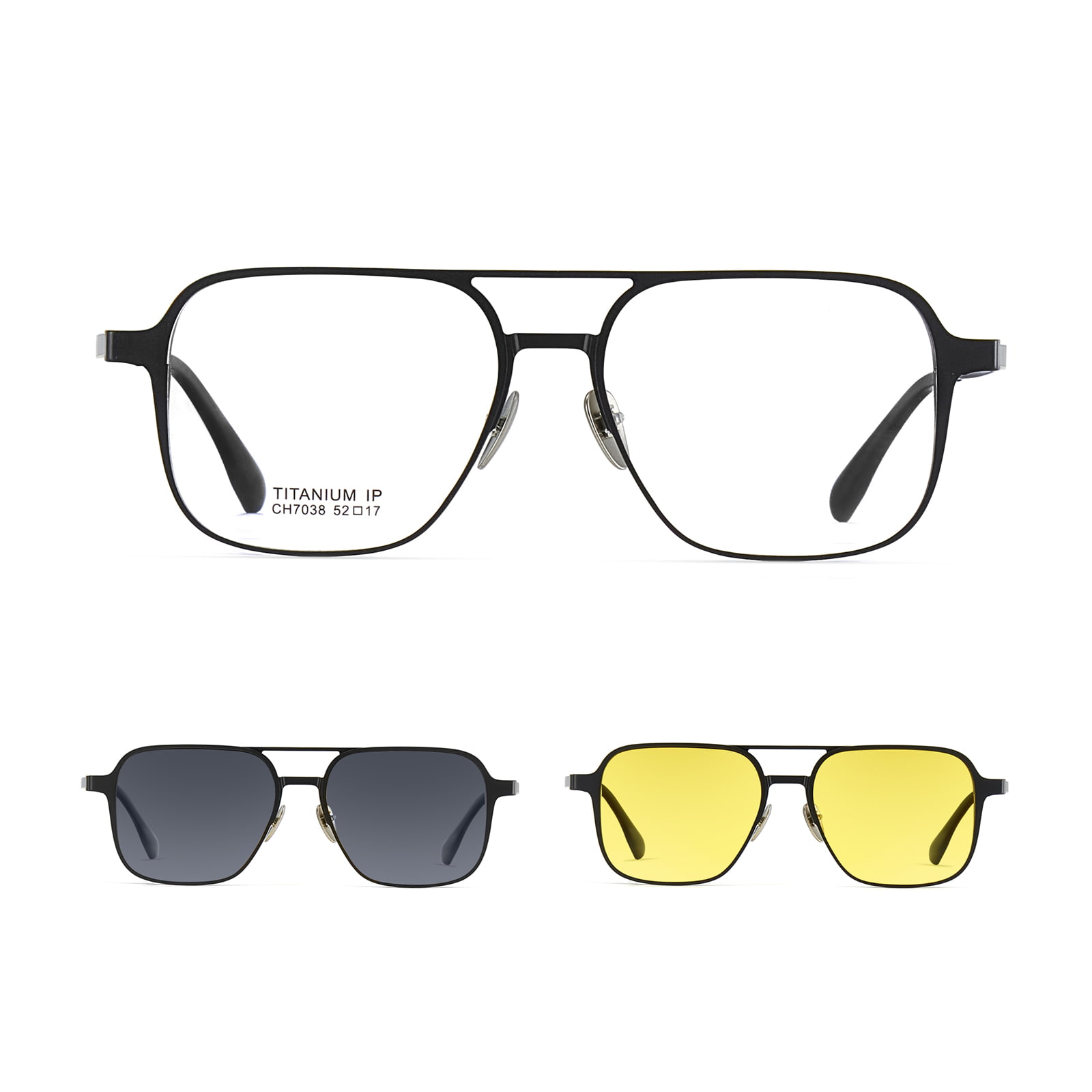 CH7038 Aluminium-Magnesium-Doppelstrahl-Drei-in-Eins-Sonnenbrille mit magnetischer Myopie-Polarisation