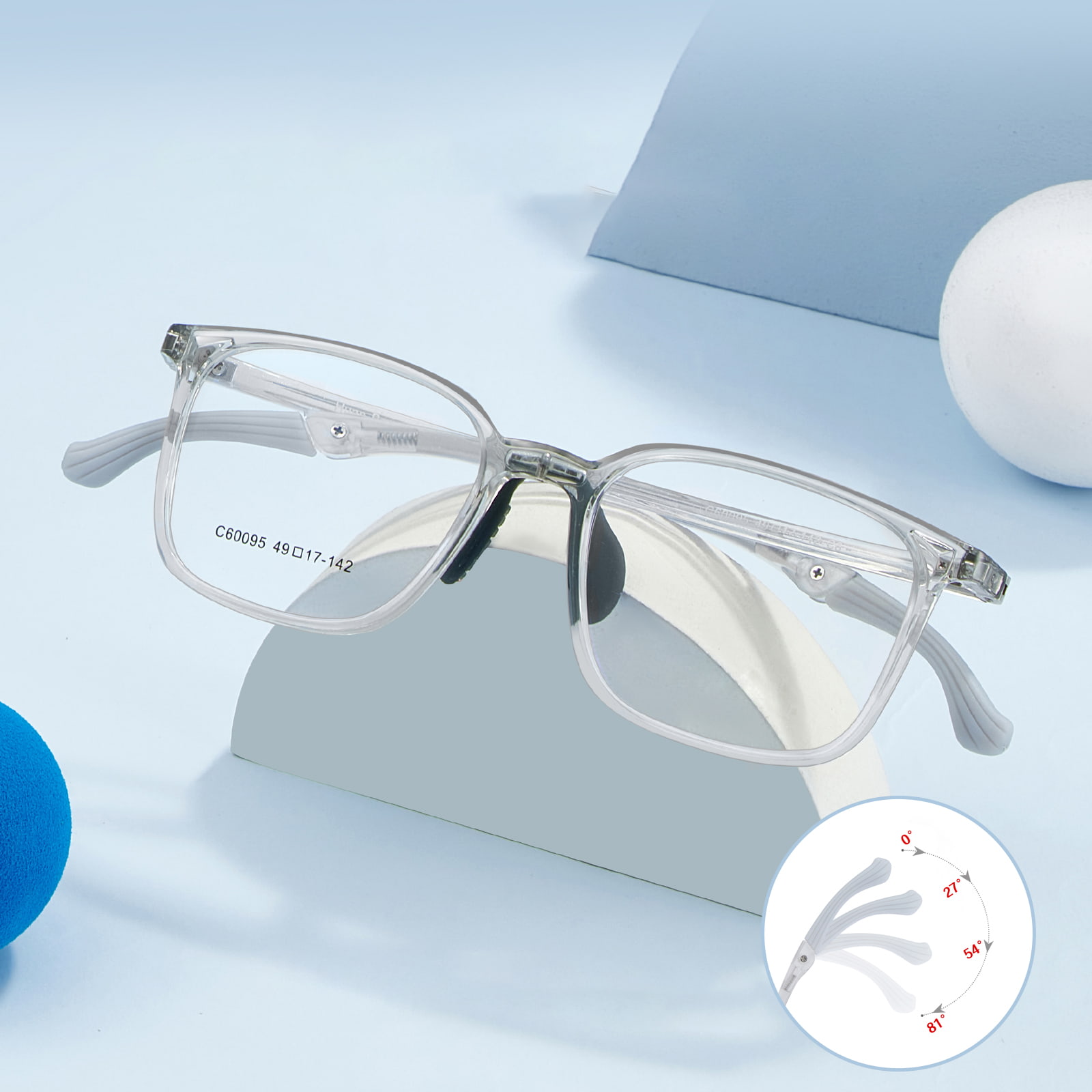 60095 Verschleißfeste, in vier Winkeln verstellbare Sportbrille