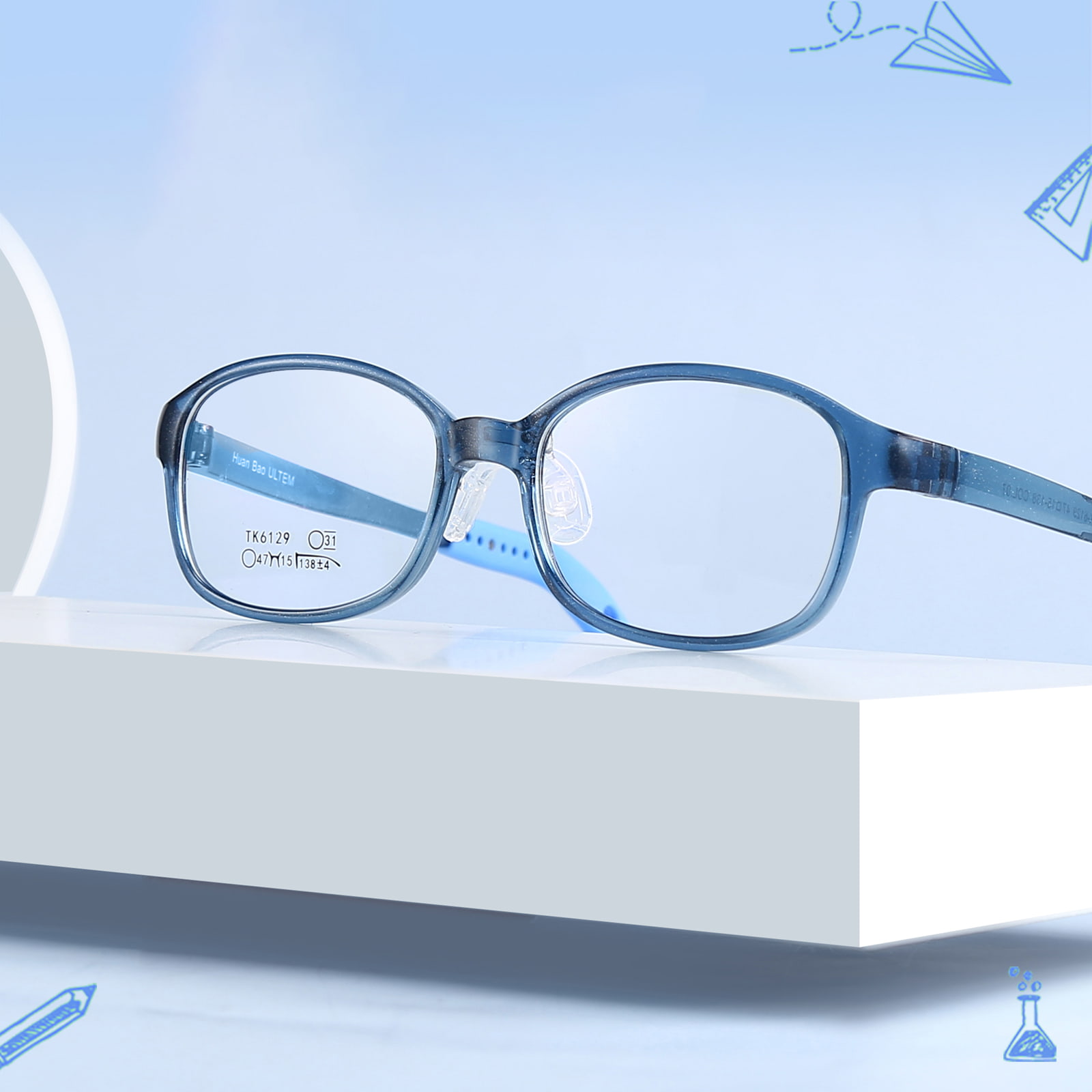 TK6129 Hautfreundliche, rutschfeste und verstellbare Kinderbrille
