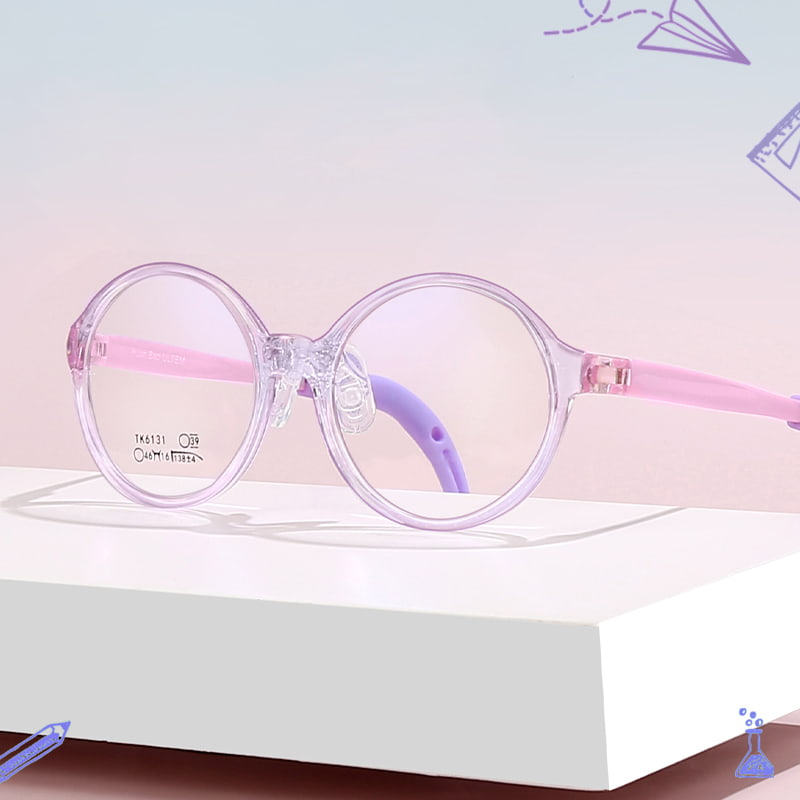 TK6131 Biegbare Kinderbrille mit Glitzerrand-Design