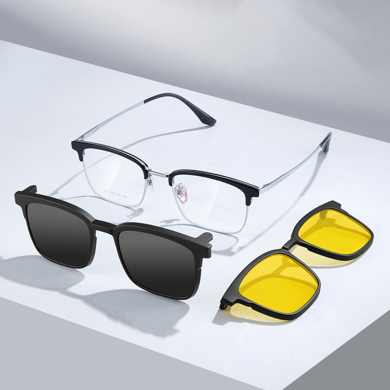 1803 Driving Myopia Sonnenbrille Starkes 3-in-1-Magnetset