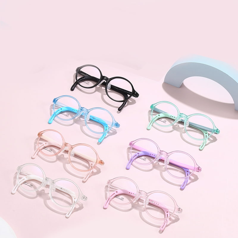 TK6131 Biegbare Kinderbrille mit Glitzerrand-Design