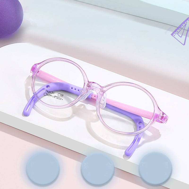 TK6131 Biegbare Kinderbrille mit Glitzerrand-Design