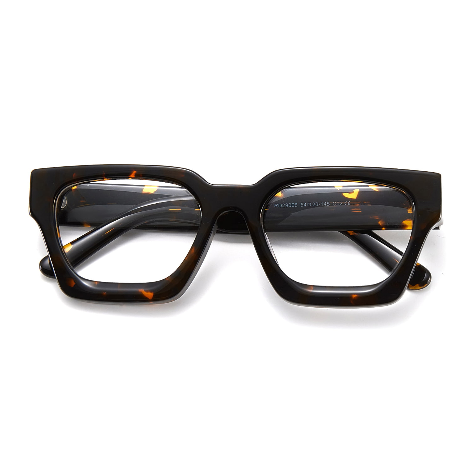 RD29006 Acetat-Brille mit rauem quadratischem Rahmen und Scharnier