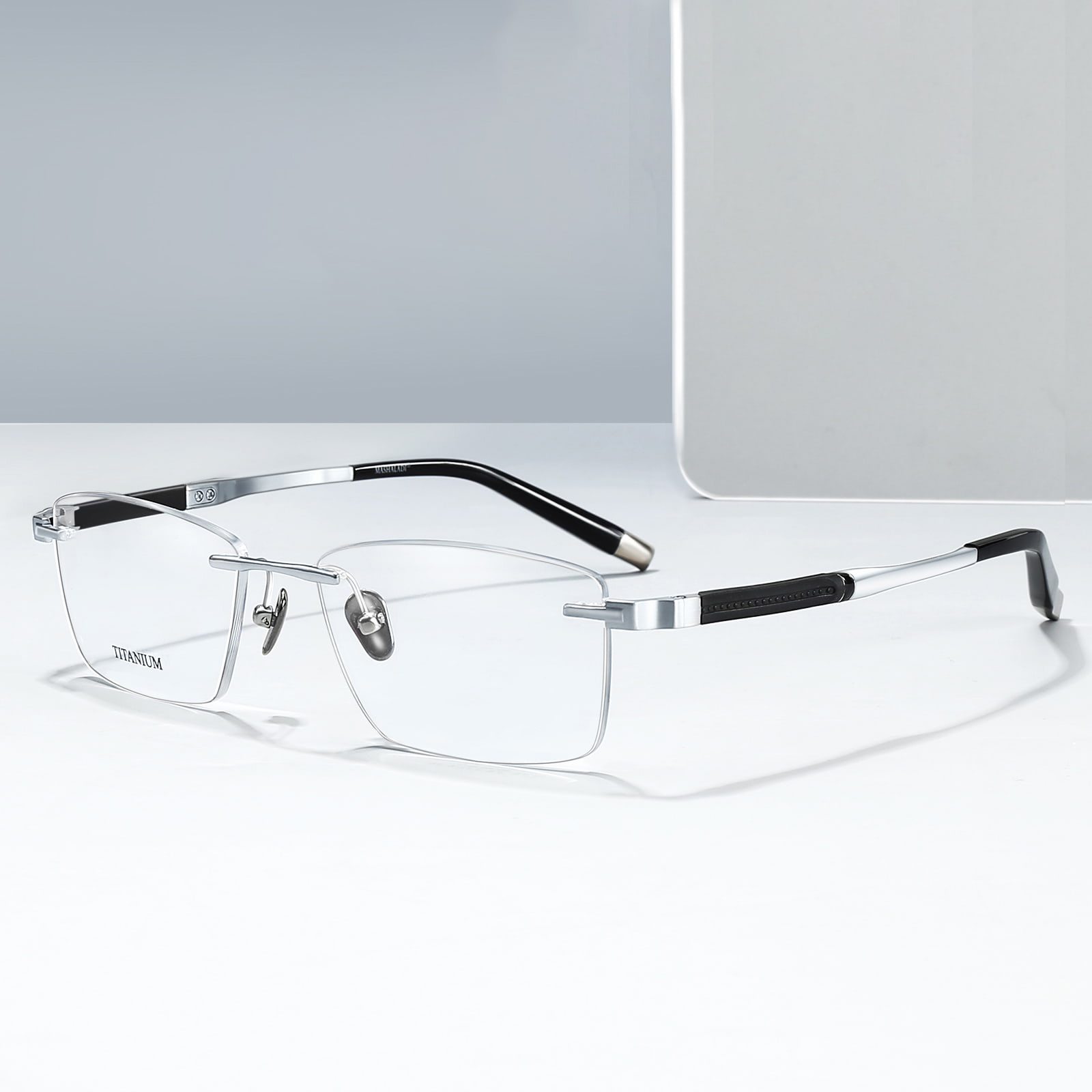 9058 Rahmenlose, bruchsichere Brille aus reinem Titan