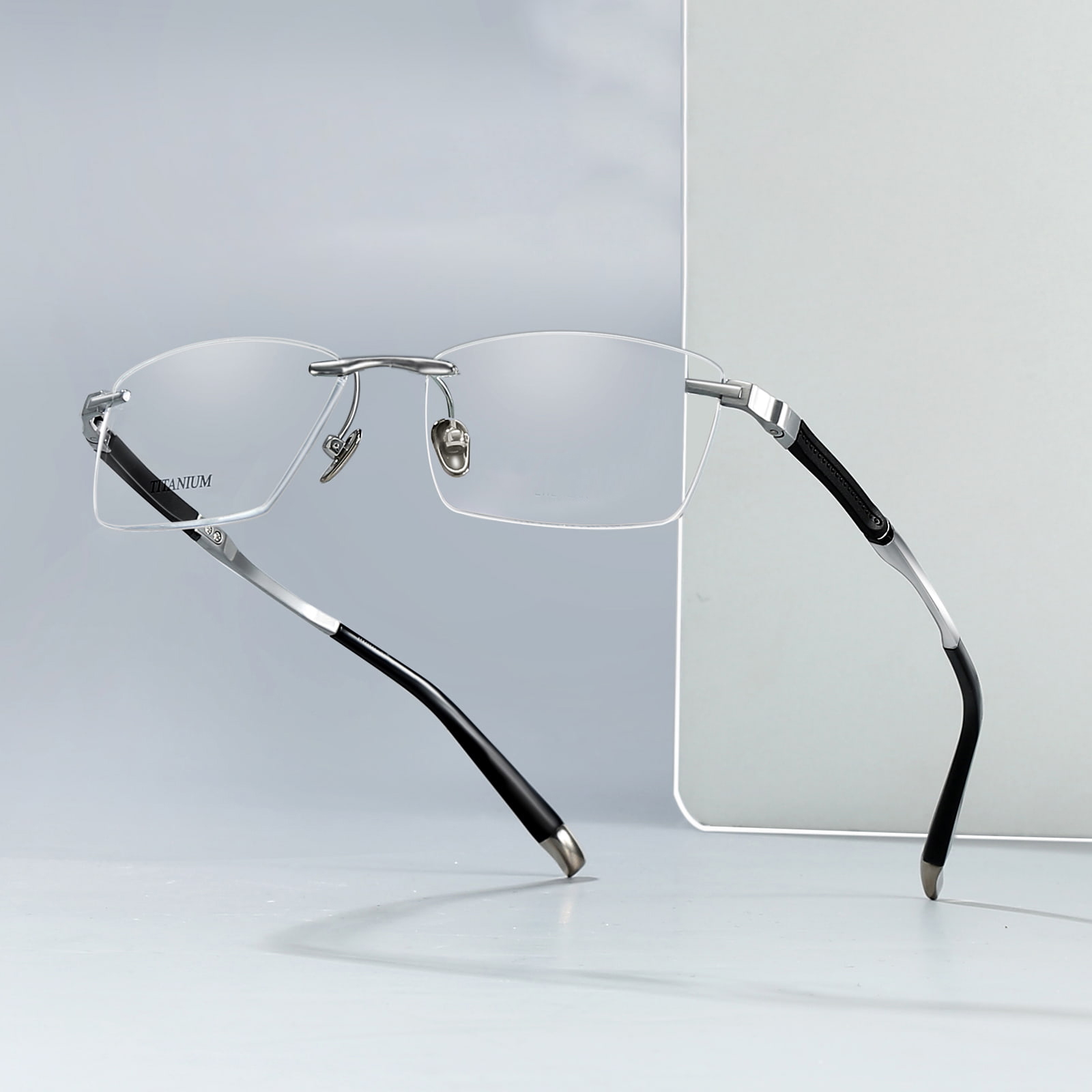 9058 Rahmenlose, bruchsichere Brille aus reinem Titan
