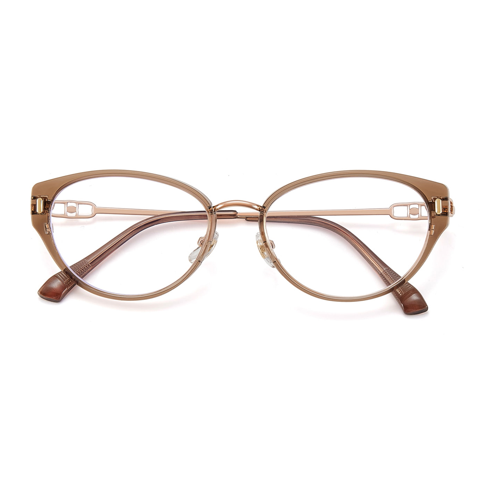 S12008 Cat-Eye-Brille mit hohlem Innenring und Anti-Blaulicht-Brille